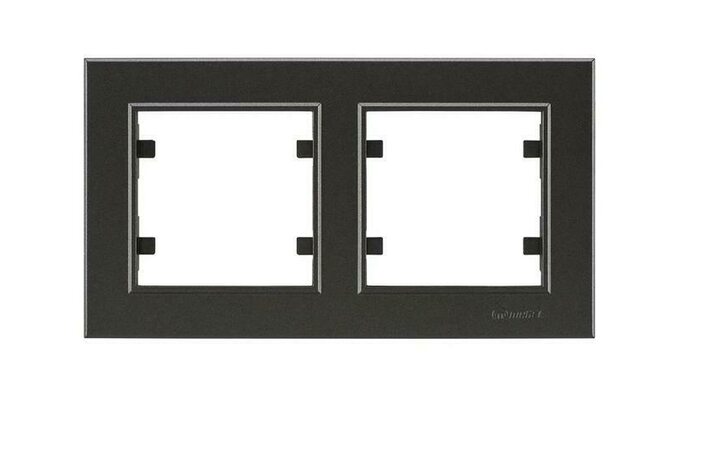 фото - Рамка 2-м Karea горизонт. дым. металлик Makel 56050702