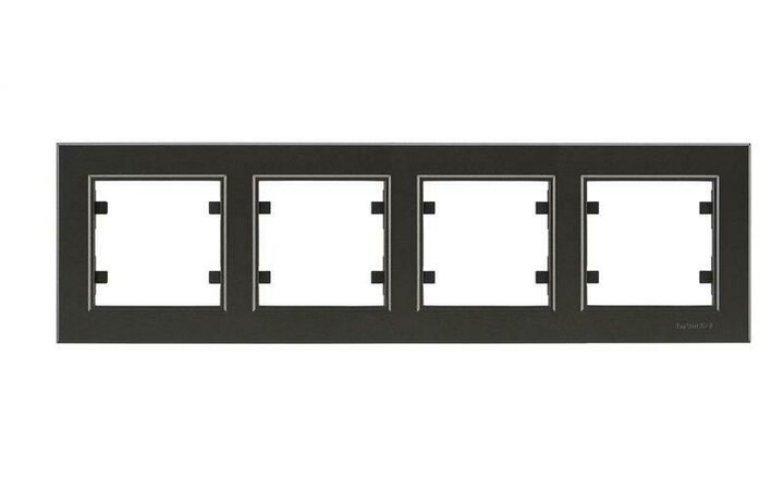 фото - Рамка 4-м Karea горизонт. дым. металлик Makel 56050704