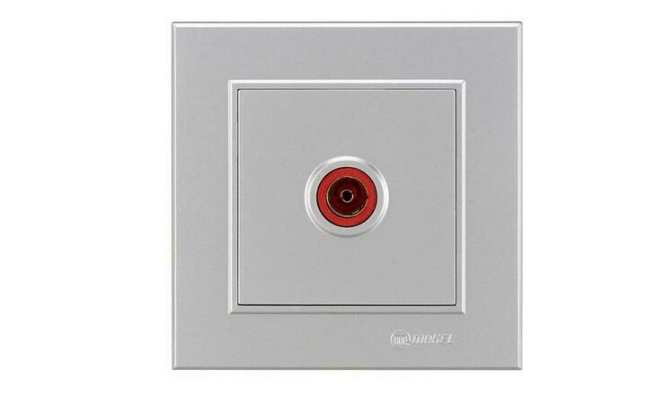 фото - Розетка телевизионная проходная TV СП Karea 16А IP20 серебр. Makel 56065007