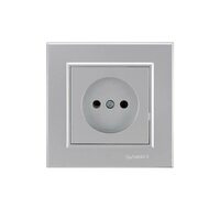 Розетка 1-м СП Karea 10А IP20 б/з сереб. Makel 56065022