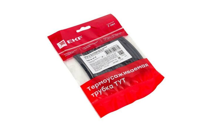 фото - Набор трубок термоусадочных ТУТк клеевые 3/1 нг черн. по 100мм (уп.20шт) PROxima EKF tut-k-n-3
