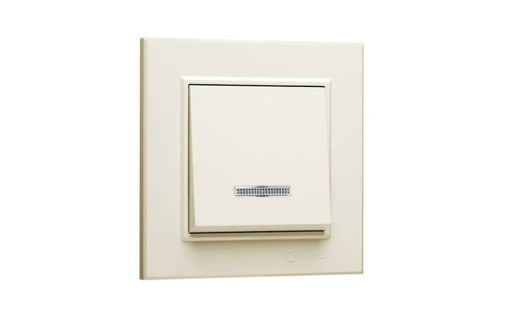 фото - Выключатель 1-кл. СП Karea 10А IP20 с подсветкой крем. Makel 56010021