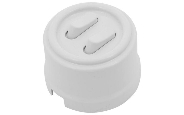 фото - Выключатель 2-кл. ретро ABS-пластик бел. Bironi B1-222-21