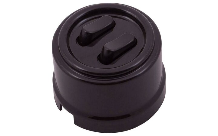 фото - Выключатель 2-кл. ретро ABS-пластик корич. Bironi B1-222-22