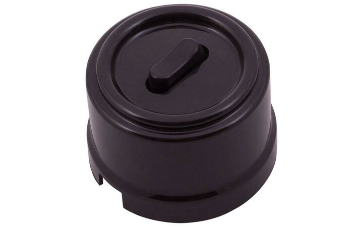 фото - Выключатель 1-кл. ретро ABS-пластик коричн. Bironi B1-220-22