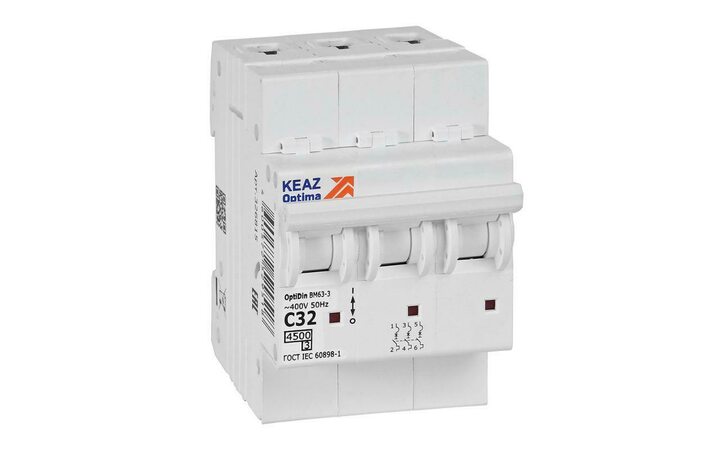 фото - Выключатель автоматический модульный OptiDin BM63-3C32-4.5-УХЛ3 КЭАЗ 326815