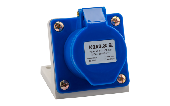 фото - Розетка 123 32А 220В AC 2P+PE 6ч для монтажа на поверхность IP44 КЭАЗ 222747