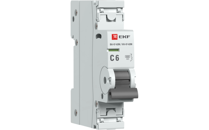 фото - Выключатель автоматический модульный 1п C 6А 6кА ВА 47-63N PROxima EKF M636106C
