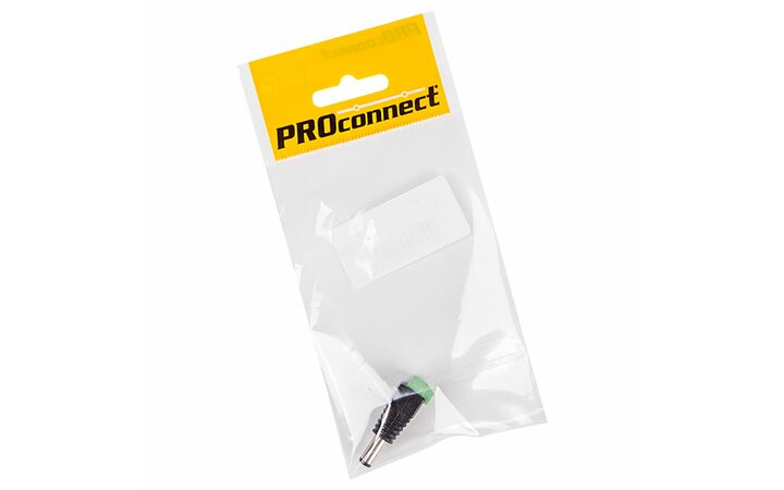 фото - Разъем питание на кабель, штекер 2,1х5,5x10мм с клеммной колодкой, (1шт) (пакет) PROconnect (14-0314-4-7)