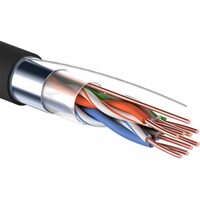 Кабель витая пара F/UTP, CAT 5e, PE, 4PR, 24AWG, OUTDOOR, SOLID, черный, 305м, серия LIGHT, РФ REXANT (01-0154-R)