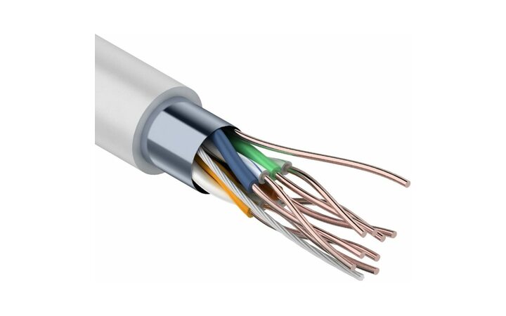 фото - Кабель витая пара F/UTP, CAT 5e, PVC, 4PR, 24AWG, INDOOR, SOLID, серый, 305м, РФ REXANT (01-0143-R)