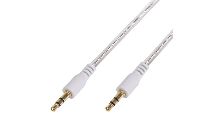 фото - Аудиокабель AUX 3.5 мм гелевый 1 м белый REXANT (18-4083)