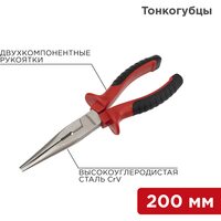 Тонкогубцы 200мм никелированные, двухкомпонентные рукоятки REXANT (12-4618)