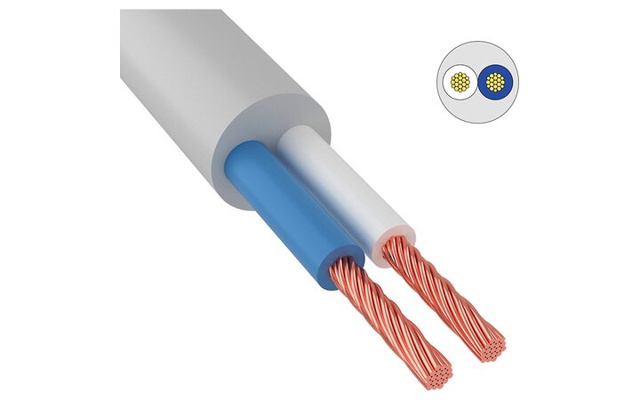 фото - Провод соединительный ПВС 2х1,5 мм² 150 м белый ГОСТ 7399-97 (01-8034-5)