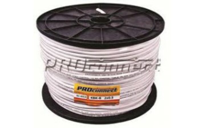 фото - PROCONNECT Кабель Видеонаблюдения D=7мм +2*0.5мм 200м белый (01-4213)