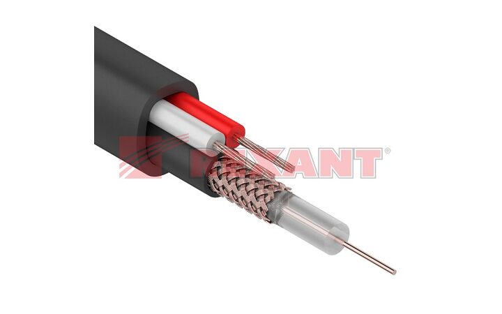 фото - REXANT Кабель для видеонаблюдения KBK-П- 2x0,75мм², 200м., черный OUTDOOR (01-4015)