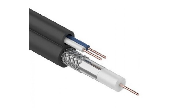 фото - REXANT Кабель для видеонаблюдения ККСВ-П + 2х0.5мм., 100м., черный (01-4002)