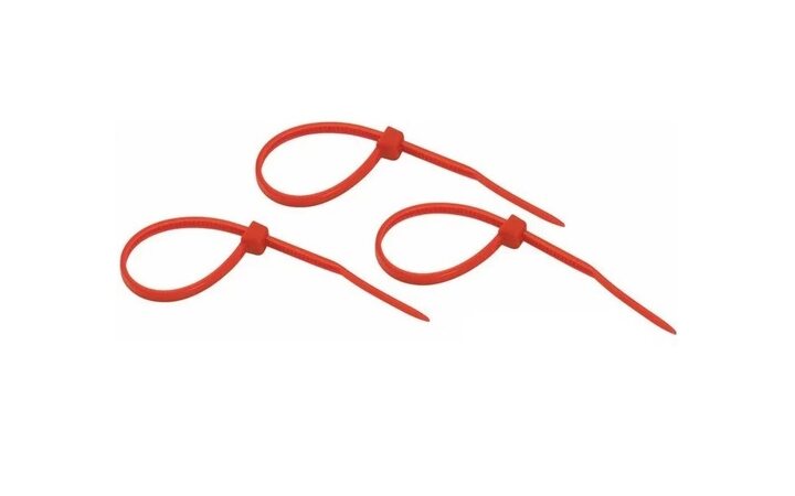 фото - REXANT Хомут nylon 100 x 2,5 мм 25 шт красный (07-0106-25)
