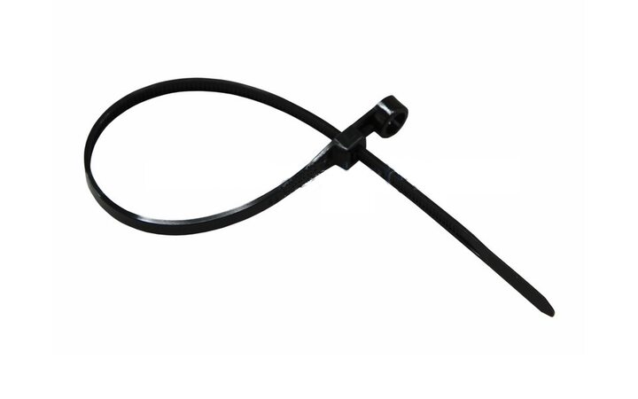 фото - REXANT Хомут под винт nylon 4.8 х 200 мм 100 шт черный (07-0205)