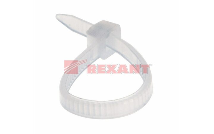 фото - REXANT хомут-стяжка 2,5х100 мм (упак 100шт) белый (07-0100)