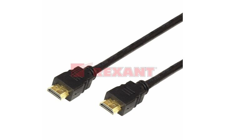 фото - REXANT Шнур HDMI-HDMI gold 3М с фильтрами (17-6205)