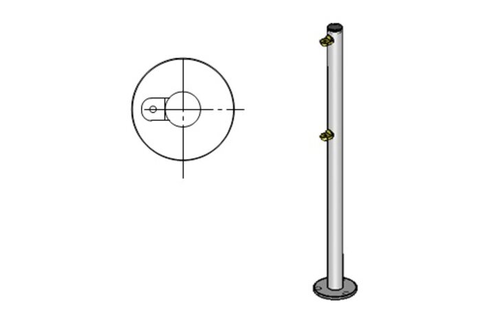 фото - Oxgard Стойка ограждения с 2-мя полупетлями базовая