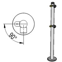 Oxgard Стойка ограждения с 2-мя полупетлями L-образная (2 муфты справа)