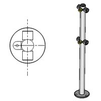 Oxgard Стойка ограждения с 2-мя полупетлями Т-образная (2 муфты слева и 2 справа)