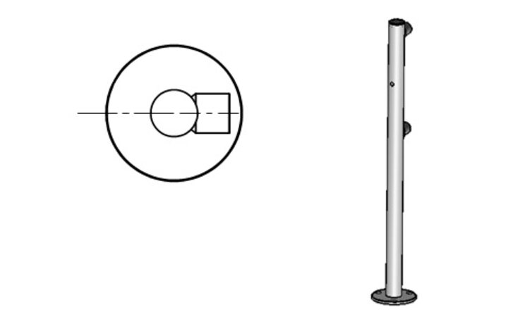 фото - Oxgard Стойка ограждения с отверстием под фиксатор базовая