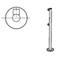Oxgard Стойка ограждения с отверстием под фиксатор L-образная (2 муфты слева)