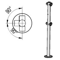 Oxgard Стойка ограждения с отверстием под фиксатор Т-образная (6 муфт)