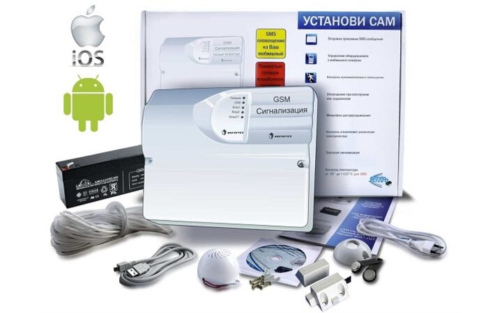 фото - GSM Сигнализация "Умный часовой-4"  (Набор для гаража МИНИ) (УТ000002063)