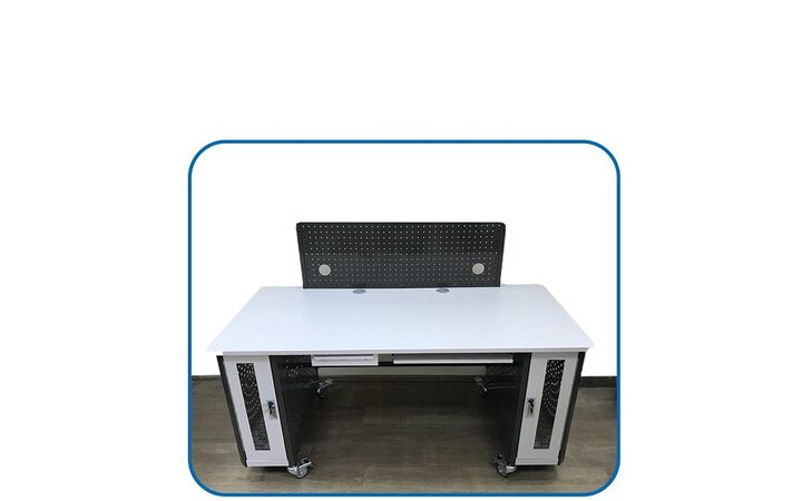 фото - Мобильная стойка диспетчера МСД-2 с 2 кронштейнами под мониторы