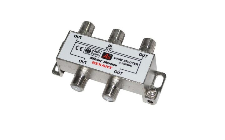 фото - REXANT Делитель ТВ х 4 под F разъём 5-1000 МГц (05-6003)